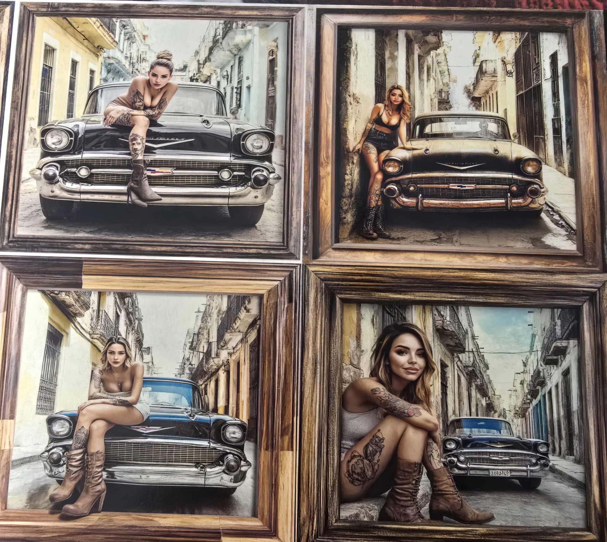 Framed automotive artwork